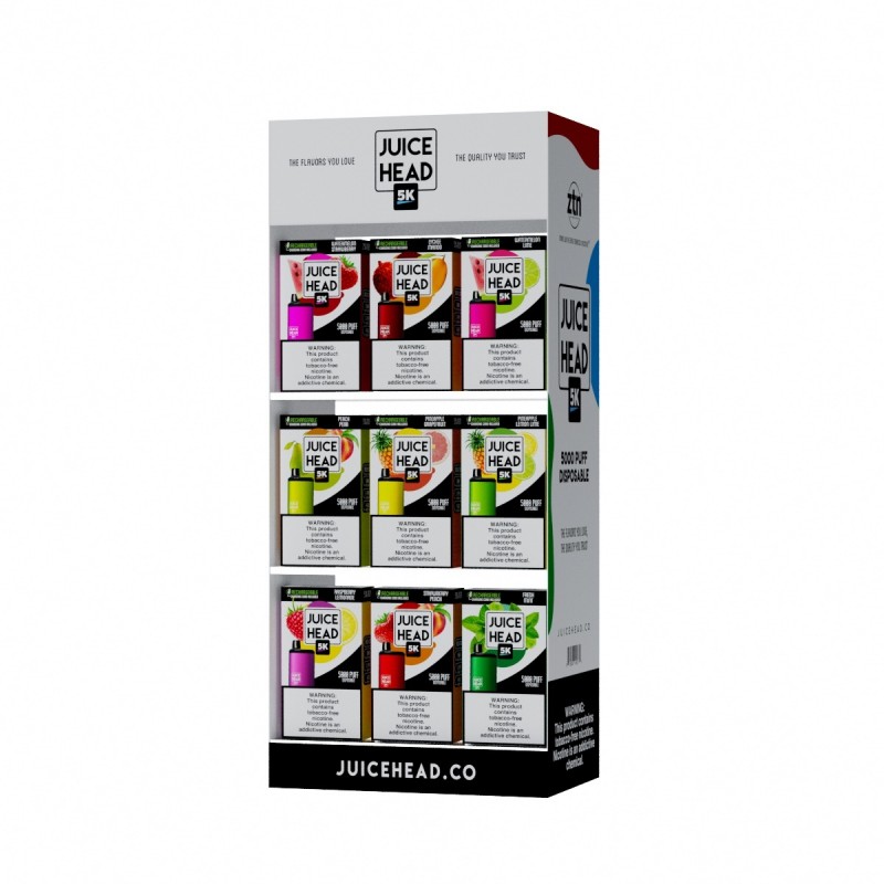 Juice Head 5K Disposable 5 Filled Display 45ct, juice head 5k ztn